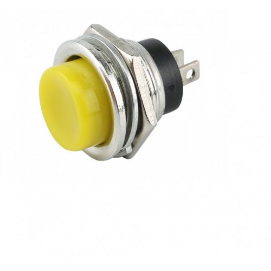 CHAVE PUSH BUTTON NA REDONDA DS-212 AMARELA