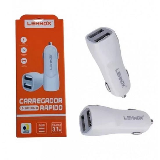 CARREGADOR VEICULAR 3.1A USB DUPLO