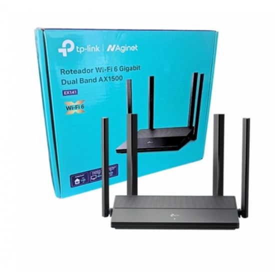 ROTEADOR WIFI TP LINK EX141 AX1500 GIGABIT WI-FI 6 ROUTER