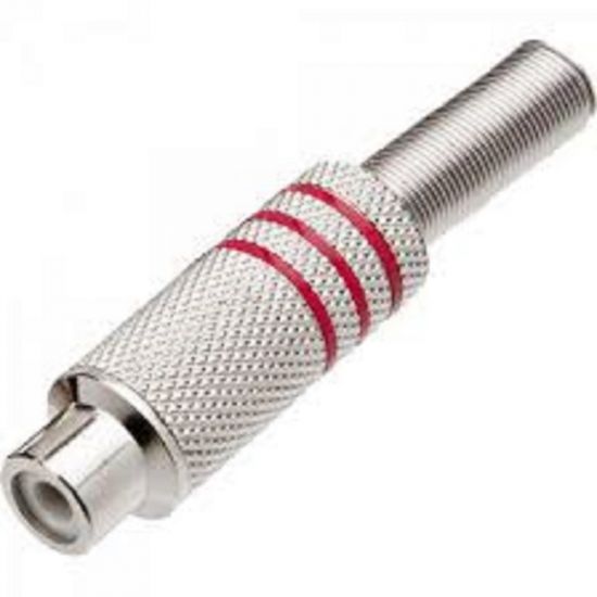 PLUG RCA FEMEA METAL NIQUEL 6MM VM