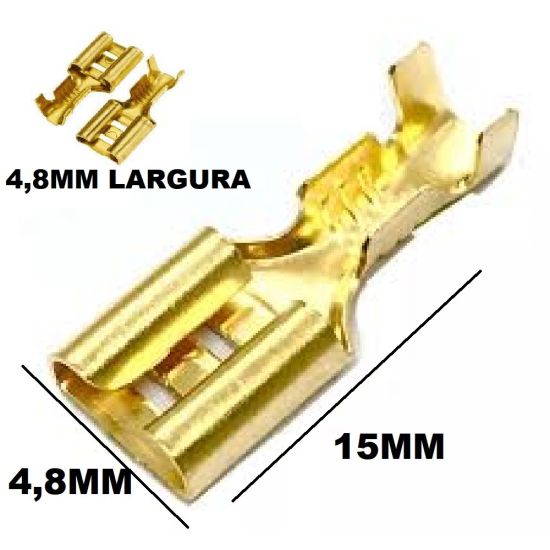 TERMINAL ENCAIXE FEMEA 4.8MM SEM TRAVA