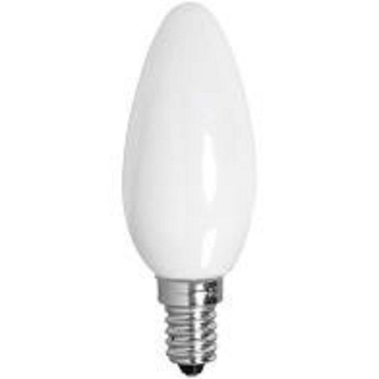 LAMPADA E14 VELA LISA LEITOSA  25WX127V