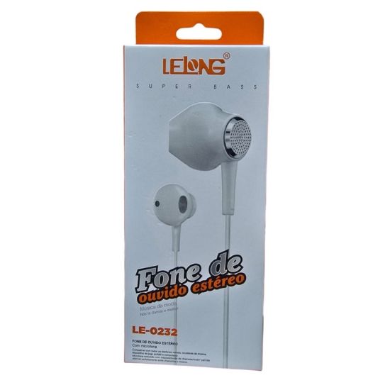 FONE DE OUVIDO P2 LELONG LE-0232 BRANCO