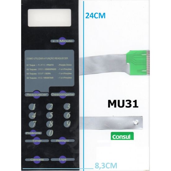 MEMBRANA CONSUL MU31 PRETA C/ 8,3CM X 24CM