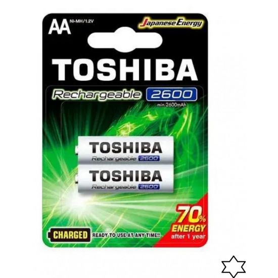 PILHA RECARREGAVEL AA TOSHIBA 2600MAH CT2