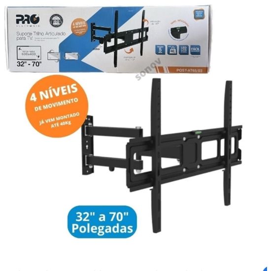 SUPORTE ARTICULADO PAREDE 32" A 70" PROELETRONIC PQST-AT65/03