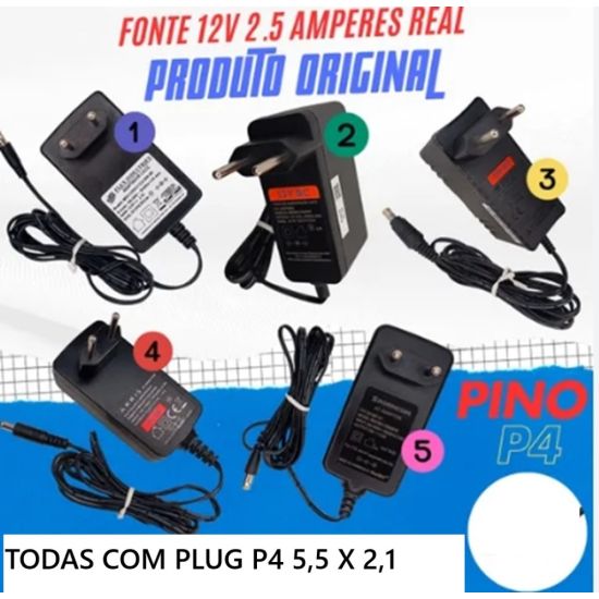 FONTE 12V   2,5A CHAVEADA FULL AMPERAGEM REAL