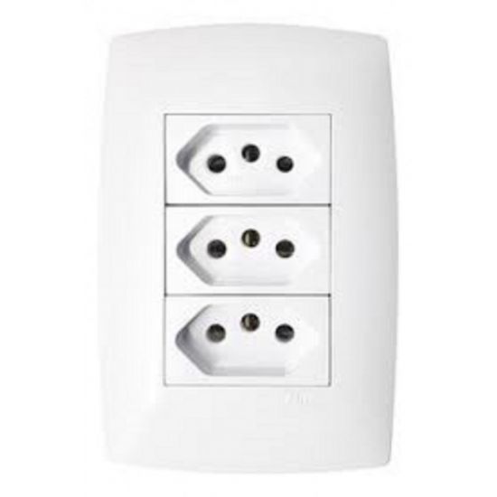 TOMADA TRIPLA 4X2 BRANCO 20A
