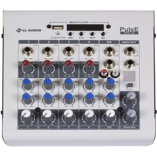 MESA DE SOM 6 CANAIS PULSE 602R MN LL AUDIO