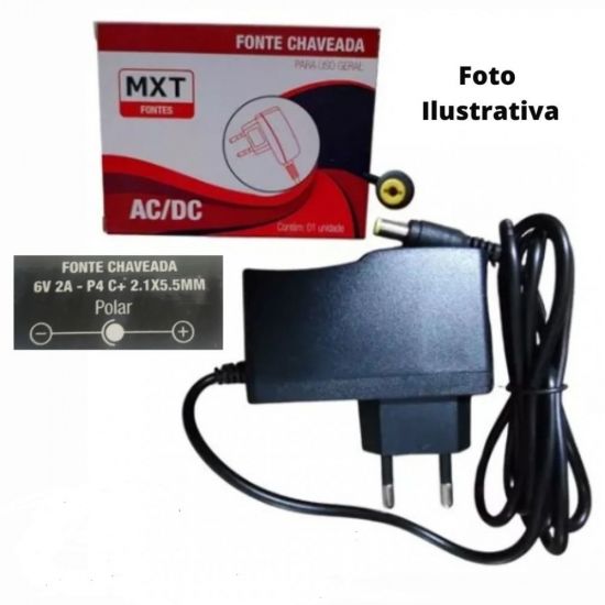 FONTE  6V 2A CHAVEADA MXT