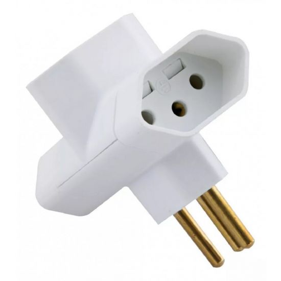PINO T  TRES SAIDAS 10A 250V BRANCO TRAMONTINA