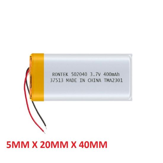 BATERIA 3.7V 400MAH 5x20x40mm RECARREGAVEL LI-POLIMERO