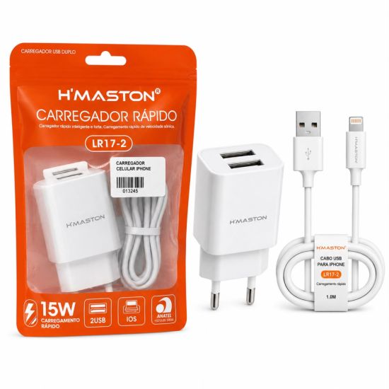 CARREGADOR CELULAR IPHONE 15W TURBO LR17-2