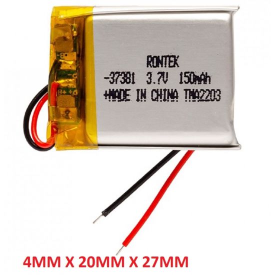 BATERIA 3.7V 150MAH 4X20X27MM RECARREGAVEL LI-POLIMERO