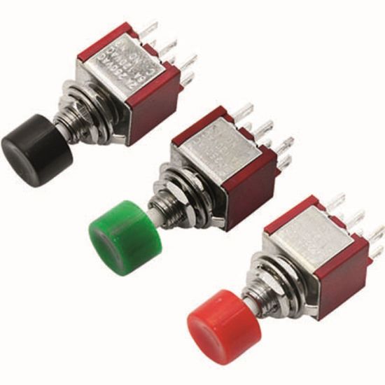 CHAVE PUSH BUTTON S/TRAVA DS-622 VERMELHA - 6 TERM