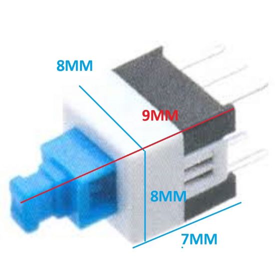 CHAVE PUSH BUTTON 8X8 COM TRAVA  LS-2 P/TELEFONE