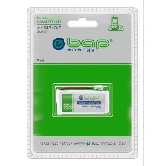 BATERIA TELEFONE S/FIO 2V4/600 AAA CON.UNIVERSAL BAP-702
