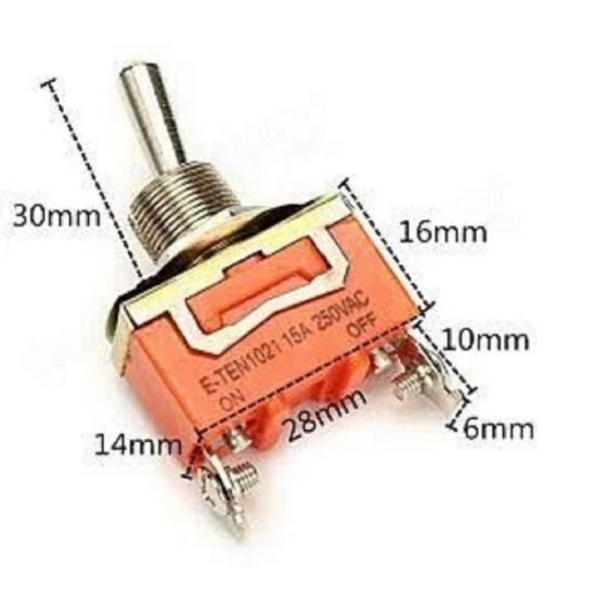 CHAVE ALAVANCA METAL L/D 2 TERMINAIS 15A 250VAC KN-1021