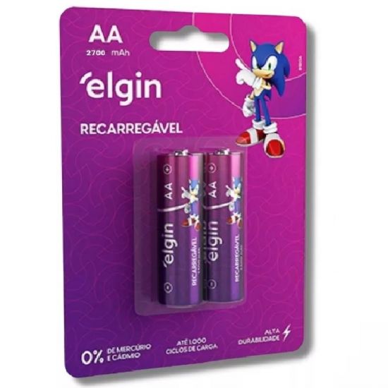 PILHA RECARREGAVEL AA CART C/2 2700MA ELGIN