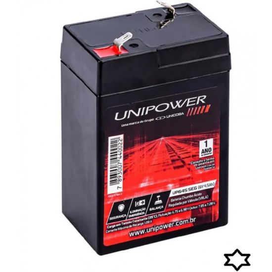 BATERIA SELADA 6V 4,5A UP645SEG UNIPOWER