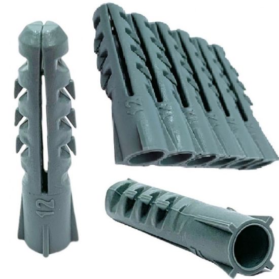 BUCHA NYLON 12MM CINZA SEM ABA