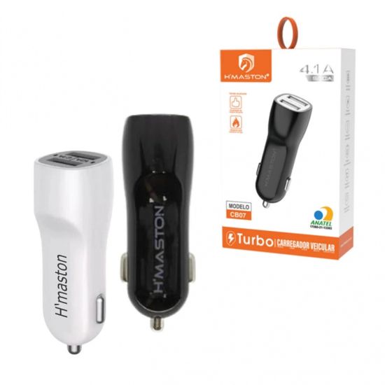 CARREGADOR VEICULAR 4.1A USB DUPLO CB07