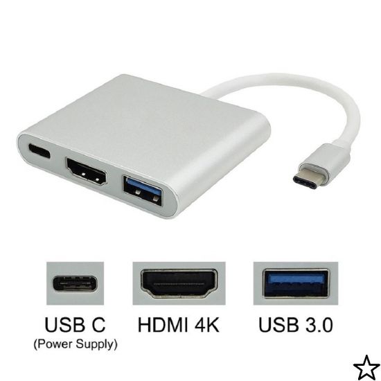 ADAPTADOR CONVERSOR USB TIPO C PARA HDMI/USB 3.0