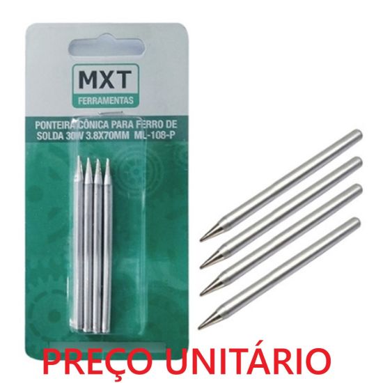 PONTA PARA FERRO SOLDA 30W 3.8X70MM ponteira mxt tamanho compatível com ferro hikari ($$$008)