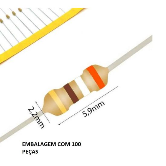 RESISTOR   1/4W      390R EMB C/100