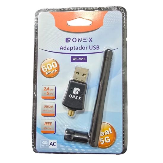 ADAPTADOR USB WIFI WIRELESS 600MBPS 2.4G + 5G WF-7518