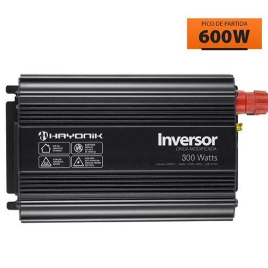 INVERSOR TENSAO 24V 110V 300W USB 5V HAYONIK