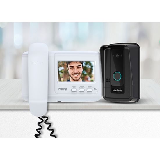 KIT VIDEO PORTEIRO IVR 4 COM MONITOR 4" INTELBRAS
