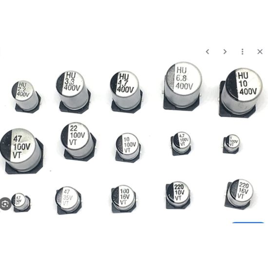 KIT ELETROLITICO SMD 1UF ATÉ 220UF ( 1uf / 2,2uf / 4,7uf / 10uf 22uf 47uf / 100uf / 220uf  total 130 peças 10 de cada