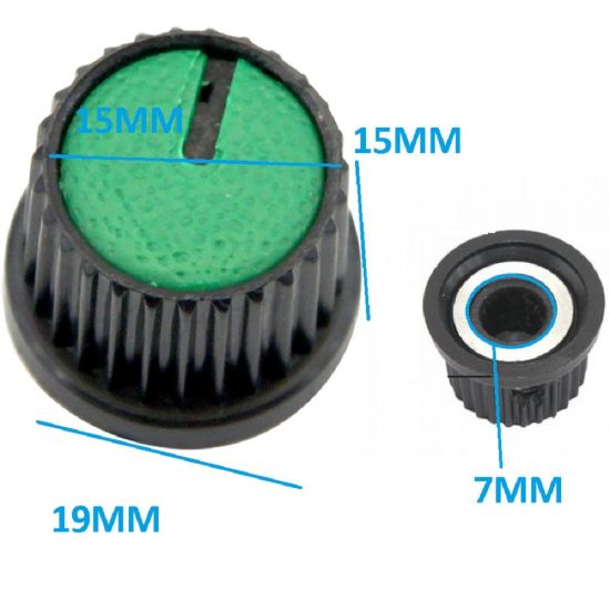 KNOB ROTATIVO ESTRIADO SEM PARAFUSO VERDE