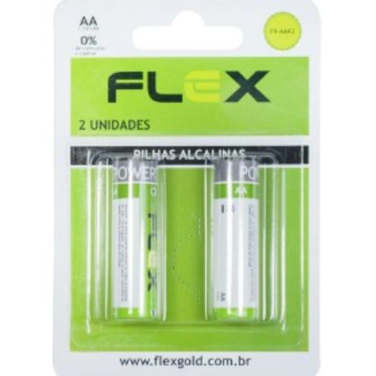 PILHA ALCALINA PEQUENA  AA FLEX CARTELA COM DUAS