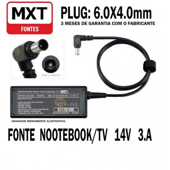 FONTE MONITOR SAMSUNG 14V 3A MXT