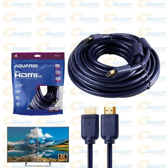 CABO HDMI  2.0  PONTA OURO 4K 10 MTS AQUARIO