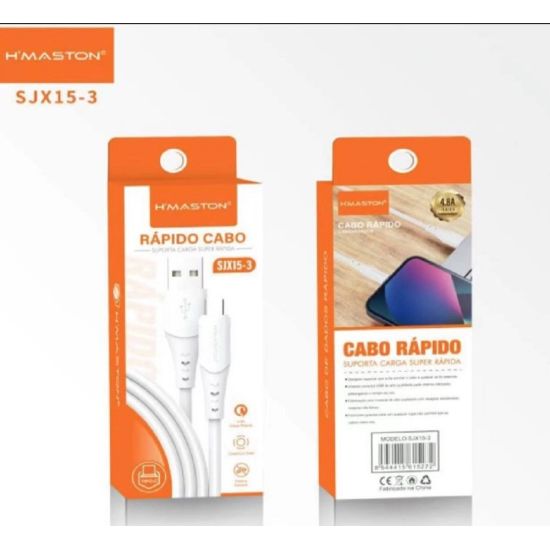 CABO CARREGADOR USB TIPO C 1 METRO HMASTON SJX15-3