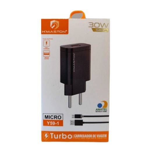 CARREGADOR CELULAR TURBO 30W MICRO USB V8 Y59-1