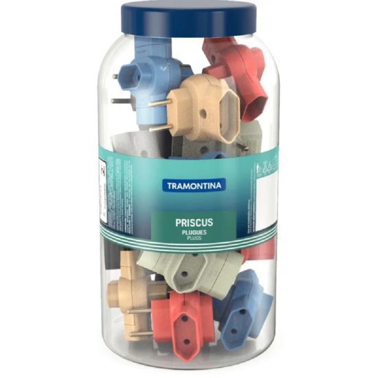 PLUGUE T 2P 10A 250V COLORIDO TRAMONTINA - UNITARIO