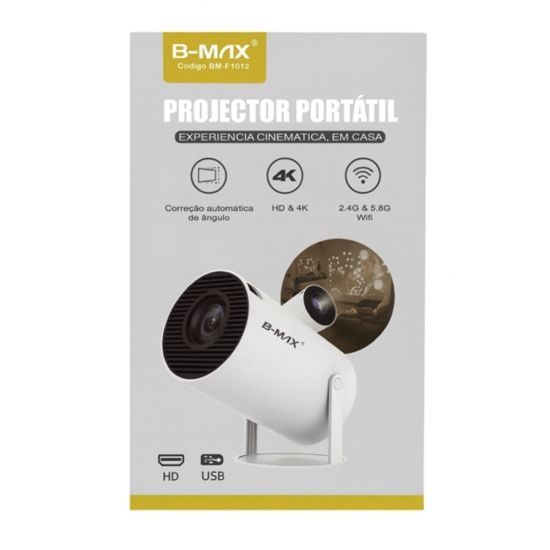PROJETOR PORTATIL HD E 4K COM ENTRADA HDMI E USB