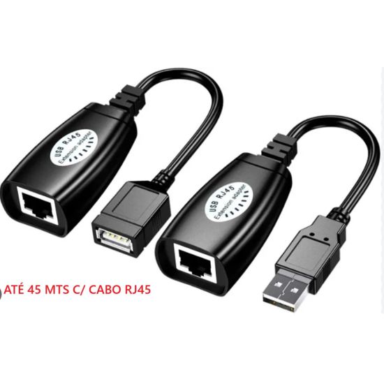 EXTENSOR USB VIA RJ45 ATE 45 METROS EXTENSÃO USB ATÉ 45 METROS CABO EXTENSOR USB