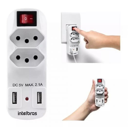 ADAPTADOR 2 TOMADAS  + 2 USB  EAC 1002