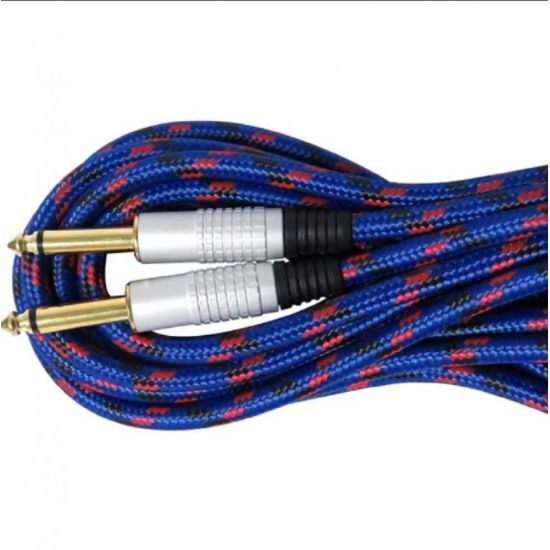 CABO DE GUITARRA PROFISSIONAL 6,0MM 5M AZUL STORM