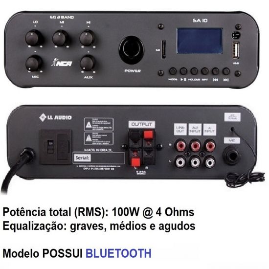 AMPLIFICADOR SOM AMBIENTE  SA100BT NCA
