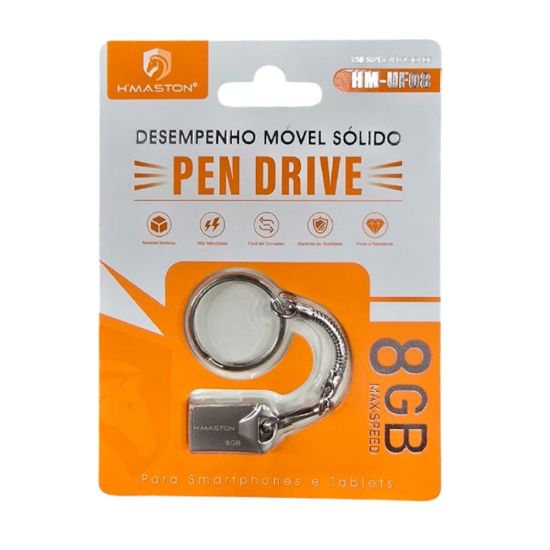 PEN DRIVE CHAVEIRO MINI 8GB HMASTON