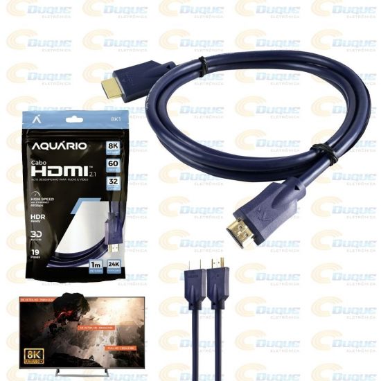 CABO HDMI  1 MT  2.1 8K PONTA OURO 8K1 AQUARIO