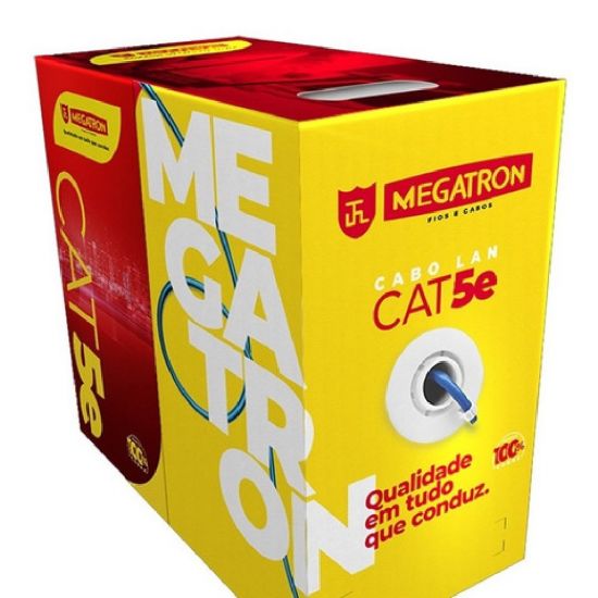 CABO LAN 4 PARES CAT 5E COBRE PRETO MEGATRON ($$$305) CABO REDE HOMOLOGADO COBRE 100%