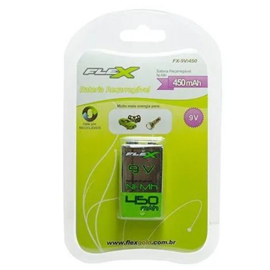 BATERIA  9V RECARREGAVEL 450MAH FLEX