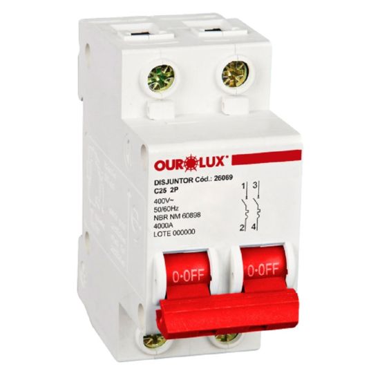 DISJUNTOR DINN 2X25 A OUROLUX